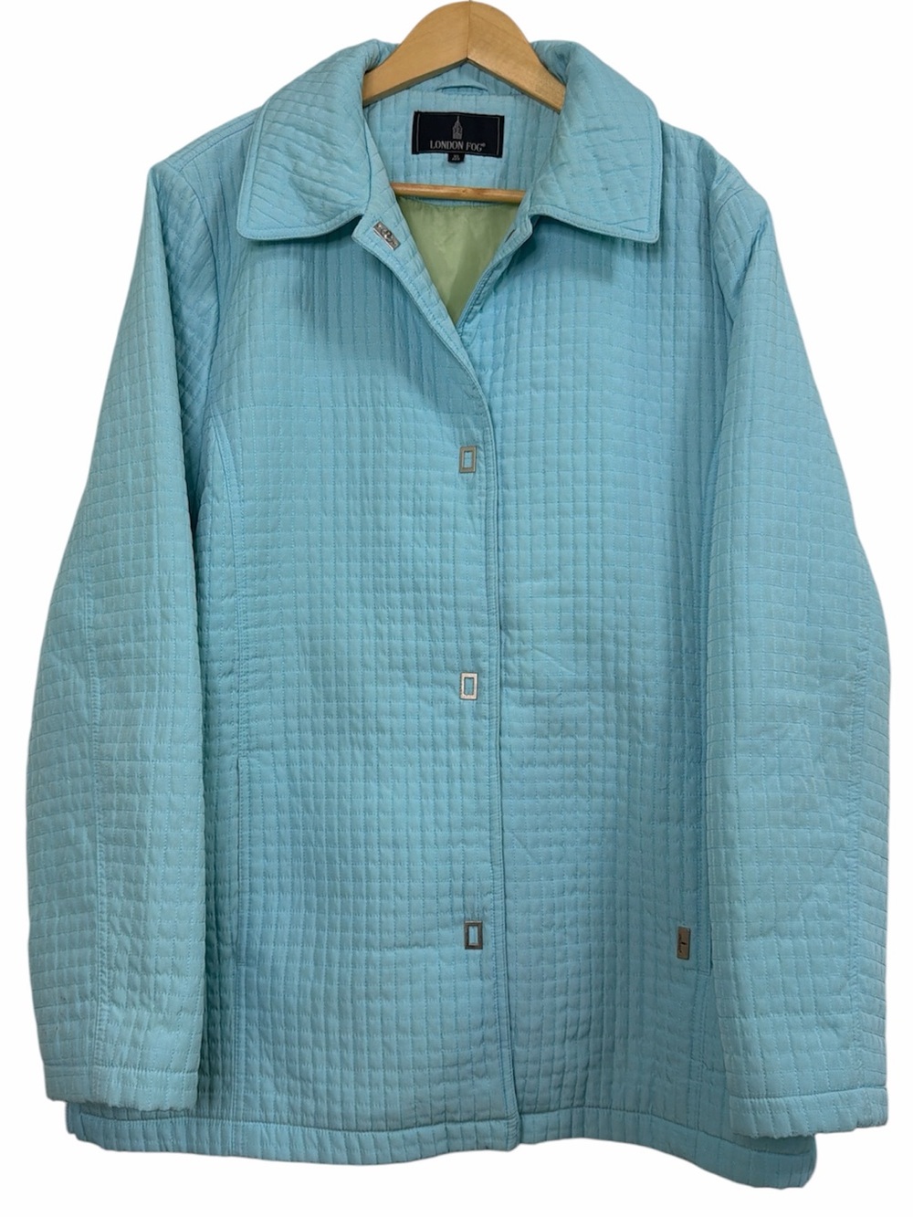 London Fog Quilted Jacket Light Blue Mint Size XL